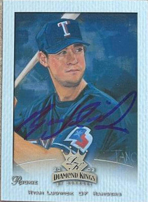 Ryan Ludwick Signed 2002 Donruss Diamond Kings Baseball Card - Texas Rangers - PastPros