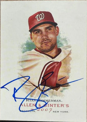 Ryan Zimmerman Signed 2007 Allen & Ginter Baseball Card - Washington Nationals