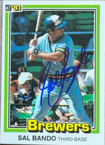 Sal Bando Signed 1981 Donruss Baseball Card - Milwaukee Brewers - PastPros