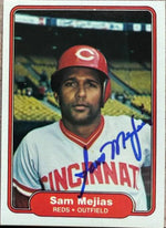 Sam Mejias Signed 1982 Fleer Baseball Card - Cincinnati Reds
