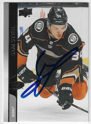 Sam Steel Signed 2020-21 Upper Deck Hockey Card - Anaheim Ducks