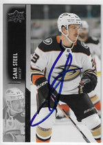 Sam Steel Signed 2021-22 Upper Deck Hockey Card - Anaheim Ducks