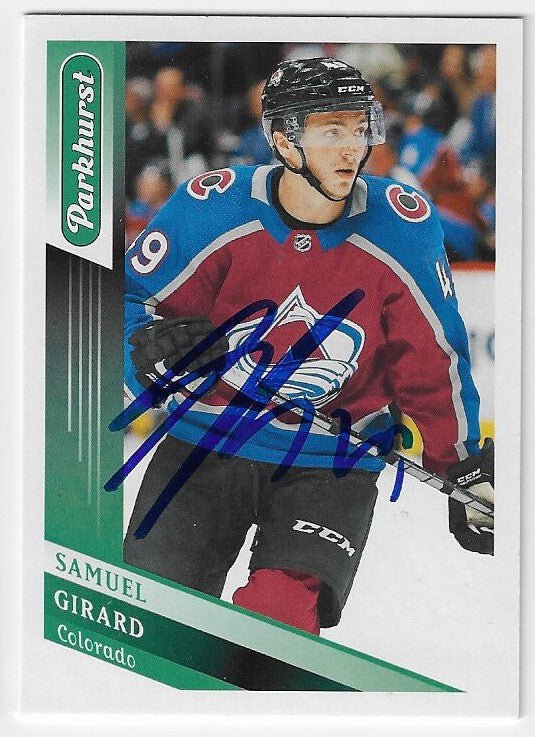 Samuel Girard Signed 2019-20 Parkhurst Hockey Card - Colorado Avalanche