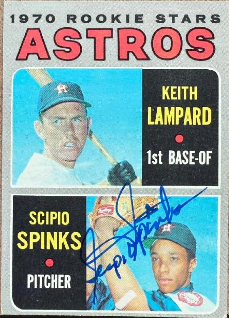 Scipio Spinks Signed 1970 Topps Baseball Card - Houston Astros