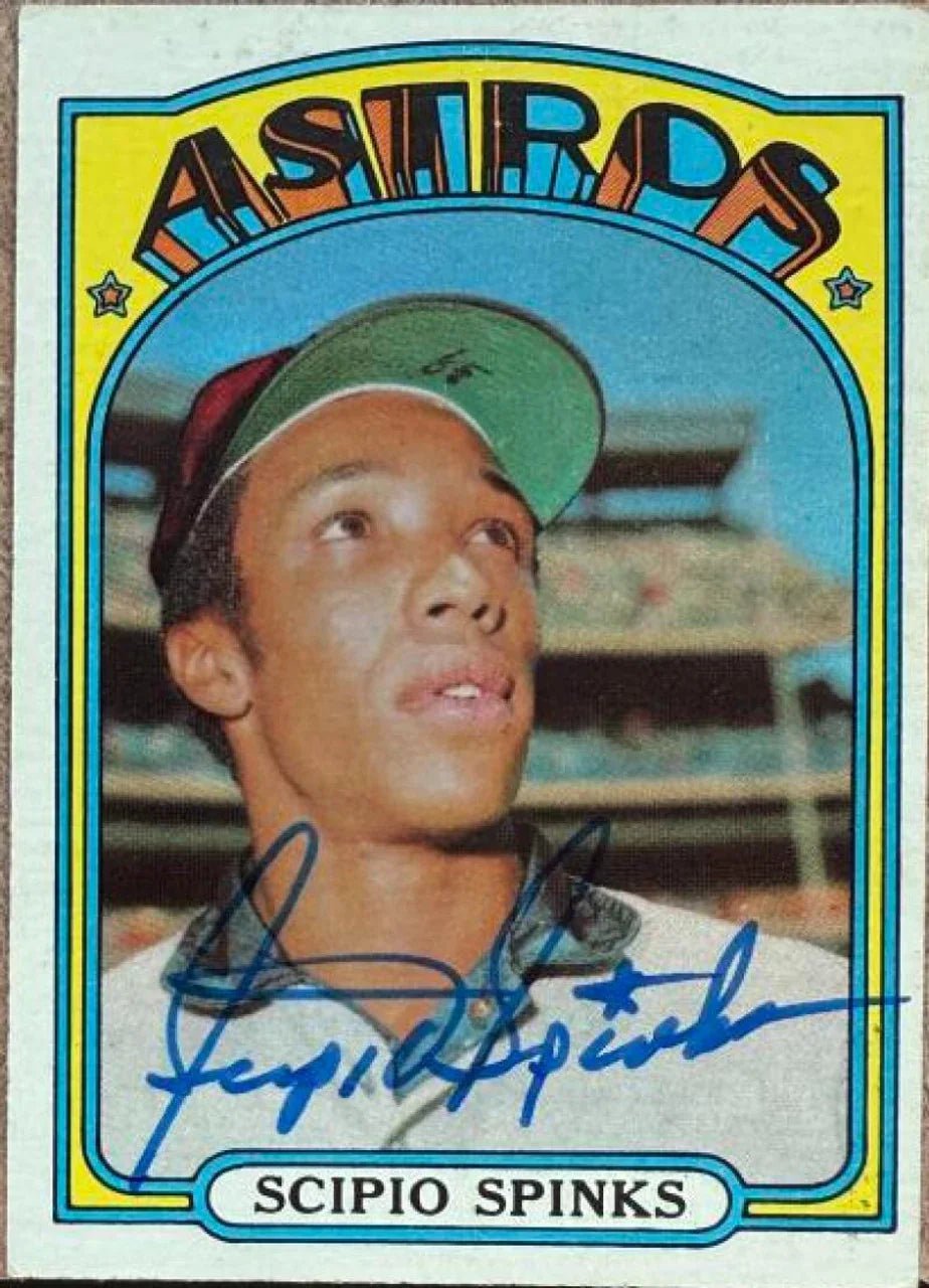 Scipio Spinks Signed 1972 Topps Baseball Card - Houston Astros