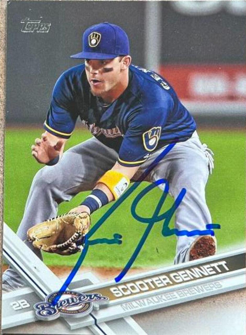 Scooter Gennett Signed 2017 Topps Baseball Card - Milwaukee Brewers - PastPros