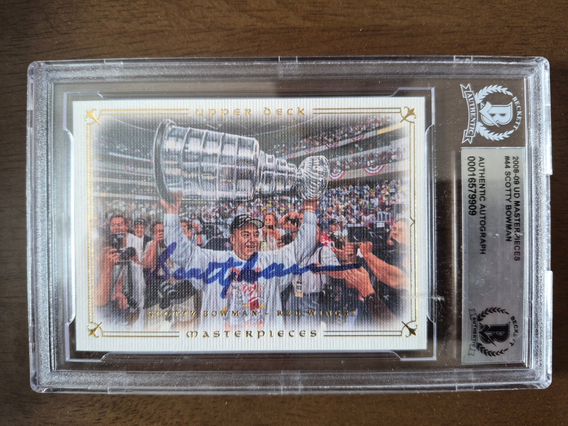 Scott Bowman Signed 2008-09 Upper Deck Masterpieces Hockey Card - Detroit Red Wings