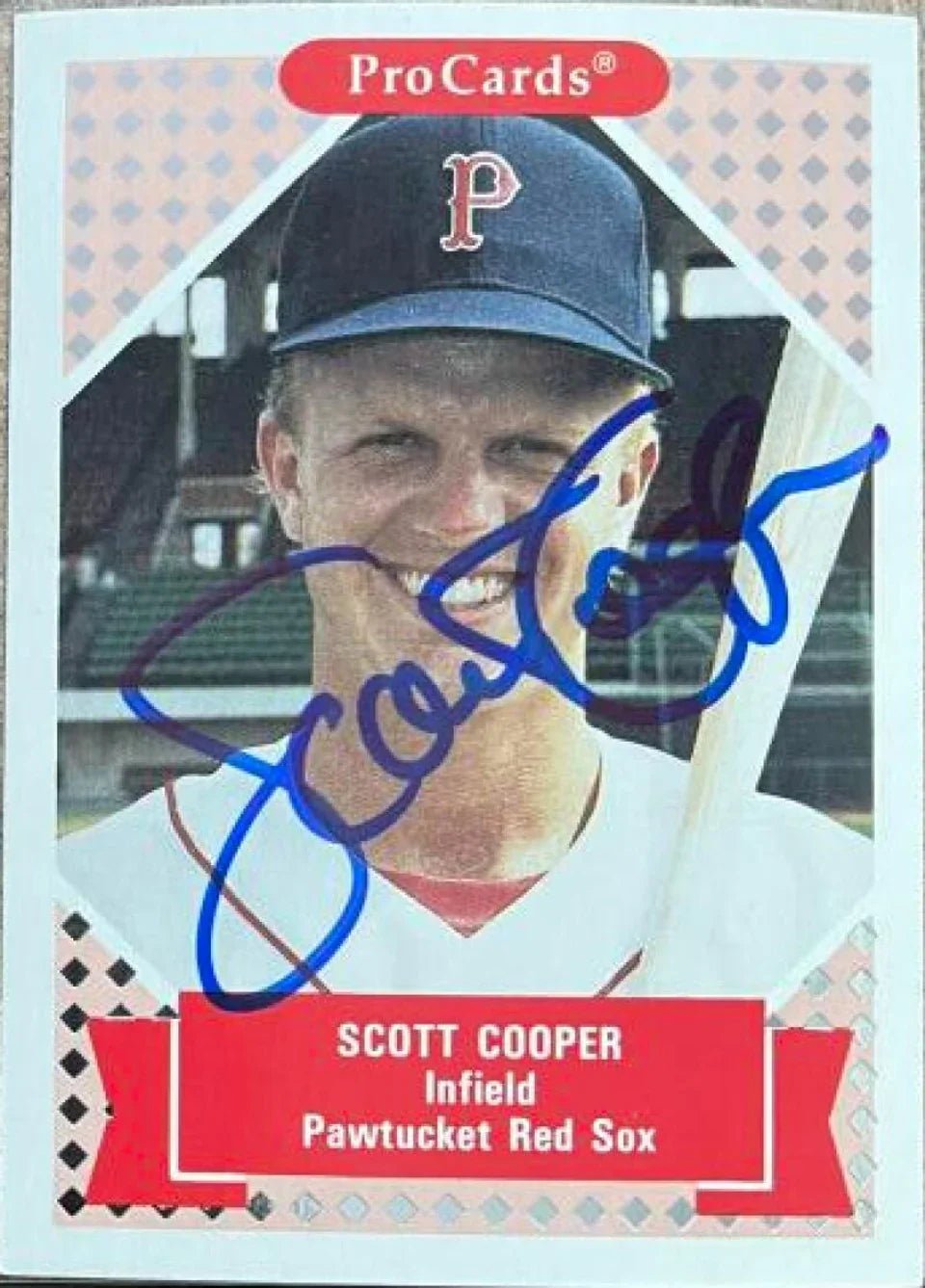 Scott Cooper Signed 1991-92 ProCards Tomorrow's Heroes Baseball Card - Pawtucket Red Sox