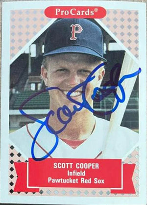 Scott Cooper Signed 1991-92 ProCards Tomorrow's Heroes Baseball Card - Pawtucket Red Sox