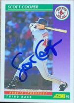 Scott Cooper Signed 1992 Score Baseball Card - Boston Red Sox