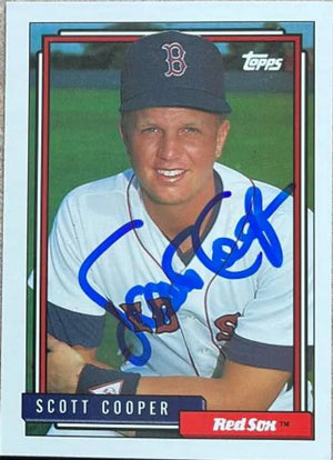 Scott Cooper Signed 1992 Topps Baseball Card - Boston Red Sox