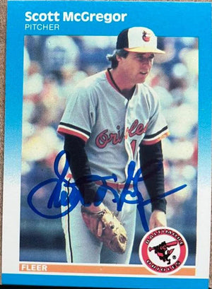 Scott McGregor Signed 1987 Fleer Baseball Card - Baltimore Orioles