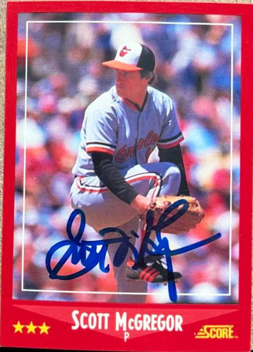 Scott McGregor Signed 1988 Score Baseball Card - Baltimore Orioles