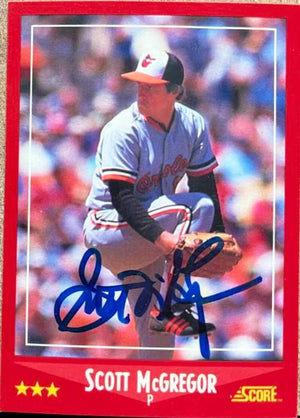 Scott McGregor Signed 1988 Score Baseball Card - Baltimore Orioles