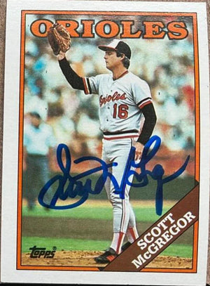 Scott McGregor Signed 1988 Topps Baseball Card - Baltimore Orioles