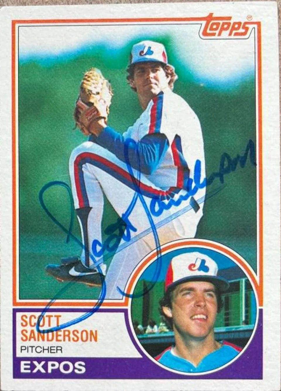 Scott Sanderson Signed 1983 Topps Baseball Card - Montreal Expos