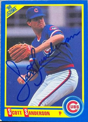 Scott Sanderson Signed 1990 Score Baseball Card - Chicago Cubs - PastPros