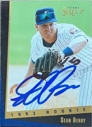Sean Berry Autographed 1993 Score Select Rookie & Traded Baseball Card - Montreal Expos