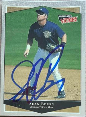Sean Berry Autographed 1999 Upper Deck Ultimate Victory Baseball Card - Milwaukee Brewers - PastPros