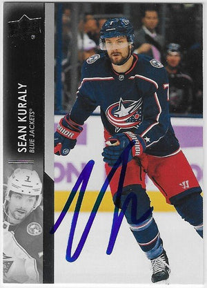 Sean Kuraly Signed 2021-22 Upper Deck Hockey Card - Columbus Blue Jackets