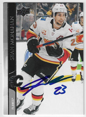 Sean Monahan Signed 2020-21 Upper Deck Hockey Card - Calgary Flames