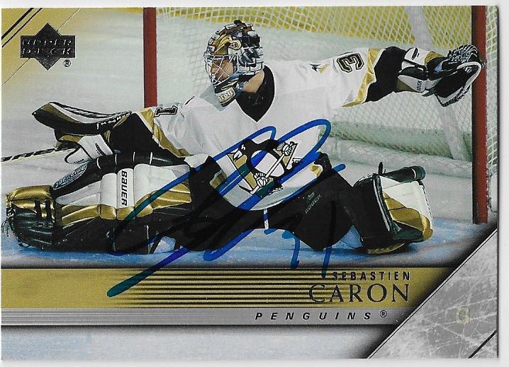 Sebastien Caron Signed 2005-06 Upper Deck Hockey Card - Pittsburgh Penguins