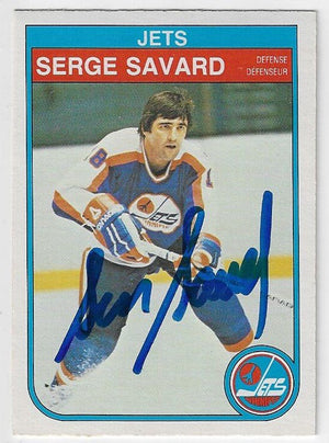 Serge Savard Signed 1982-83 O-Pee-Chee Hockey Card - Winnipeg Jets