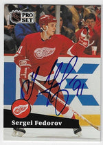 Sergei Fedorov Signed 1991-92 Pro Set Hockey Card - Detroit Red Wings