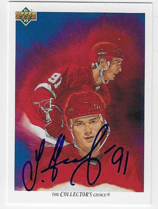 Sergei Fedorov Signed 1991-92 Upper Deck Hockey Card - Detroit Red Wings #82