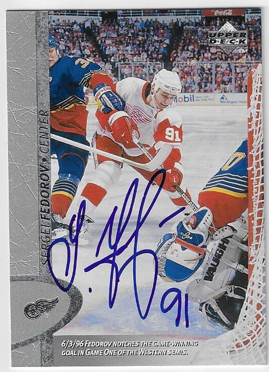 Sergei Fedorov Signed 1996-97 Upper Deck Hockey Card - Detroit Red Wings