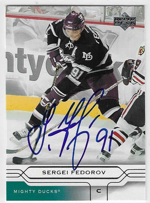 Sergei Fedorov Signed 2004-05 Upper Deck Hockey Card - Anaheim Ducks