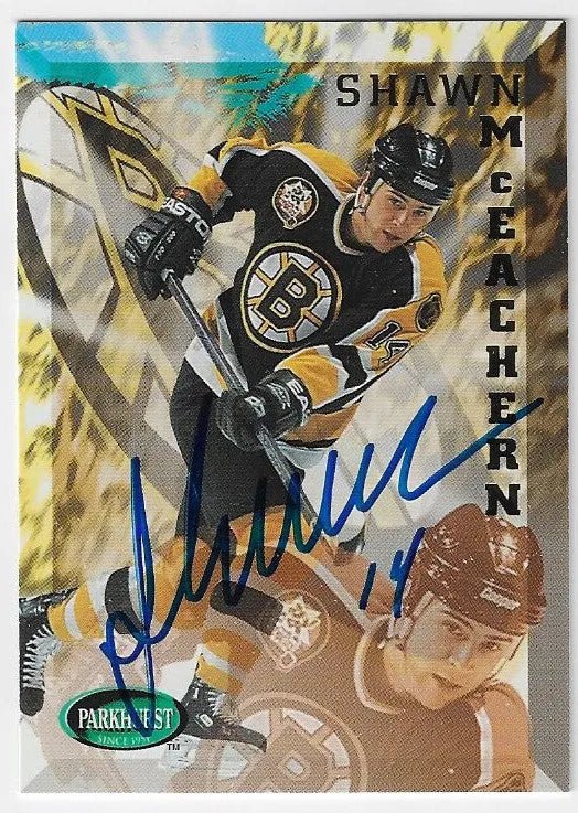 Shawn McEachern Signed 1995 - 96 Parkhurst International Hockey Card - Boston Bruins - PastPros