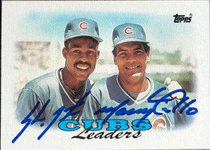 Shawon Dunston & Manny Trillo Dual Signed 1988 Topps Baseball Card - Chicago Cubs - PastPros