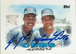 Shawon Dunston & Manny Trillo Dual Signed 1988 Topps Tiffany Baseball Card - Chicago Cubs