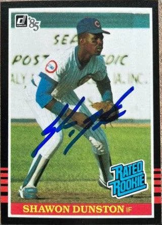 Shawon Dunston Signed 1985 Donruss Baseball Card - Chicago Cubs