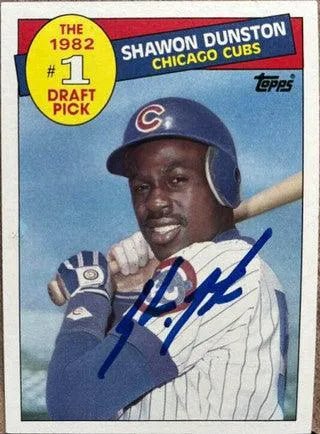 Shawon Dunston Signed 1985 Topps Baseball Card - Chicago Cubs