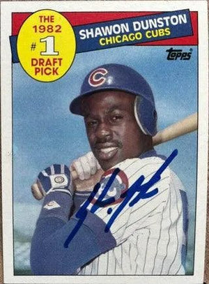 Shawon Dunston Signed 1985 Topps Baseball Card - Chicago Cubs