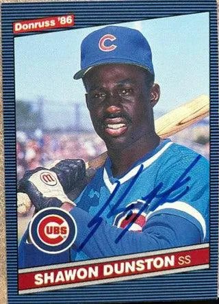 Shawon Dunston Signed 1986 Donruss Baseball Card - Chicago Cubs