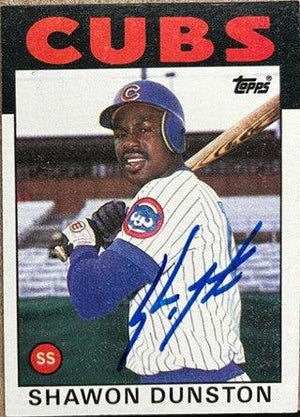 Shawon Dunston Signed 1986 Topps Baseball Card - Chicago Cubs - PastPros