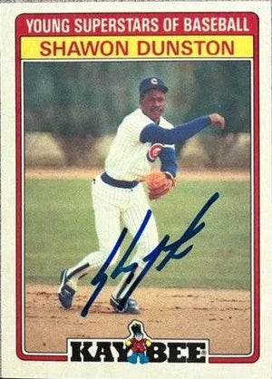 Shawon Dunston Signed 1986 Topps Kay-Bee Young Superstars Baseball Card - Chicago Cubs