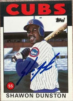 Shawon Dunston Signed 1986 Topps Tiffany Baseball Card - Chicago Cubs