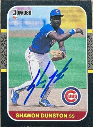 Shawon Dunston Signed 1987 Donruss Baseball Card - Chicago Cubs - PastPros
