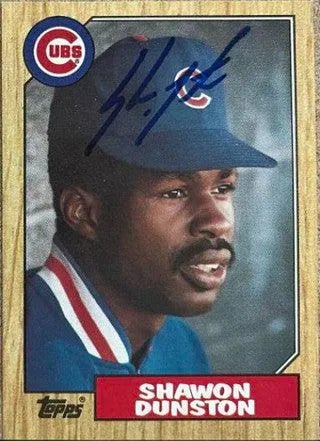 Shawon Dunston Signed 1987 Topps Baseball Card - Chicago Cubs