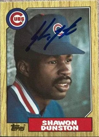 Shawon Dunston Signed 1987 Topps Tiffany Baseball Card - Chicago Cubs