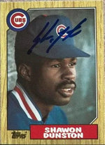 Shawon Dunston Signed 1987 Topps Tiffany Baseball Card - Chicago Cubs