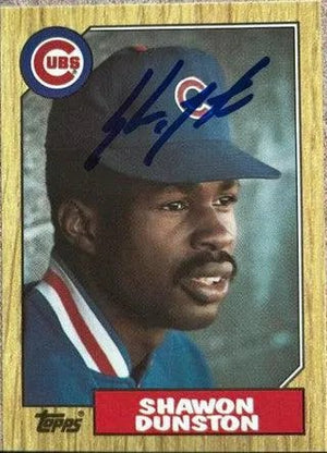 Shawon Dunston Signed 1987 Topps Tiffany Baseball Card - Chicago Cubs