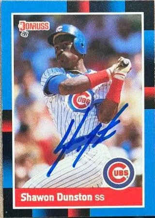 Shawon Dunston Signed 1988 Donruss Baseball Card - Chicago Cubs
