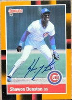 Shawon Dunston Signed 1988 Donruss Baseball's Best Baseball Card - Chicago Cubs