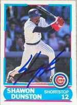 Shawon Dunston Signed 1988 Score Young Superstars Baseball Card - Chicago Cubs