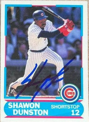 Shawon Dunston Signed 1988 Score Young Superstars Baseball Card - Chicago Cubs